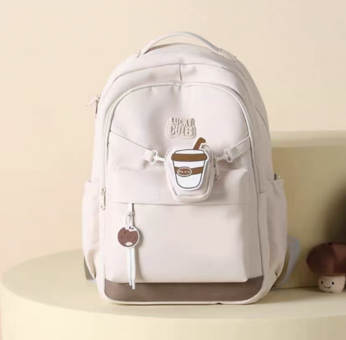 Ghiozdan/rucsac pentru scoala sau calatorii cu accesoriu pusculita ZY-2543bej [15]