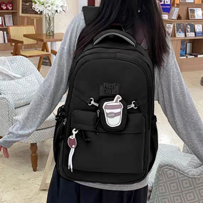Ghiozdan/rucsac pentru scoala sau calatorii cu accesoriu pusculita ZY-2543negru [7]