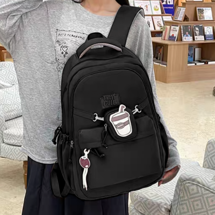 Ghiozdan/rucsac pentru scoala sau calatorii cu accesoriu pusculita ZY-2543negru [9]
