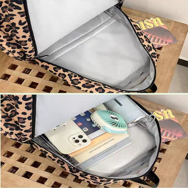 Ghiozdan/rucsac pentru scoala sau calatorii, print Leopard ZY-5503maro [4]