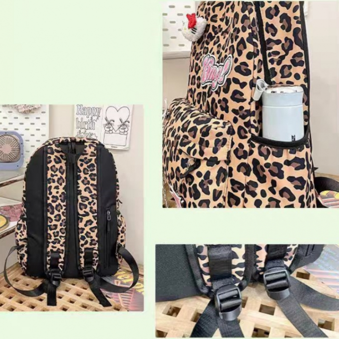 Ghiozdan/rucsac pentru scoala sau calatorii, print Leopard ZY-5503maro [5]