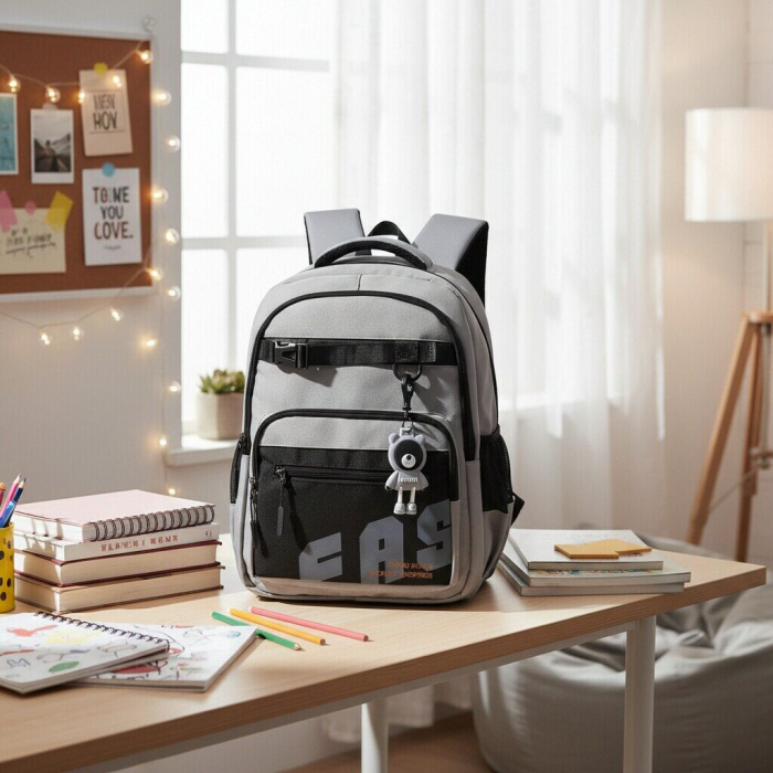 Ghiozdan/rucsac pentru scoala sau calatorii cu atasare la troler ZY-1057gri [3]