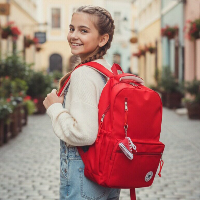 Ghiozdan/rucsac pentru scoala sau calatorii cu atasare la troler ZY-25125rosu [5]