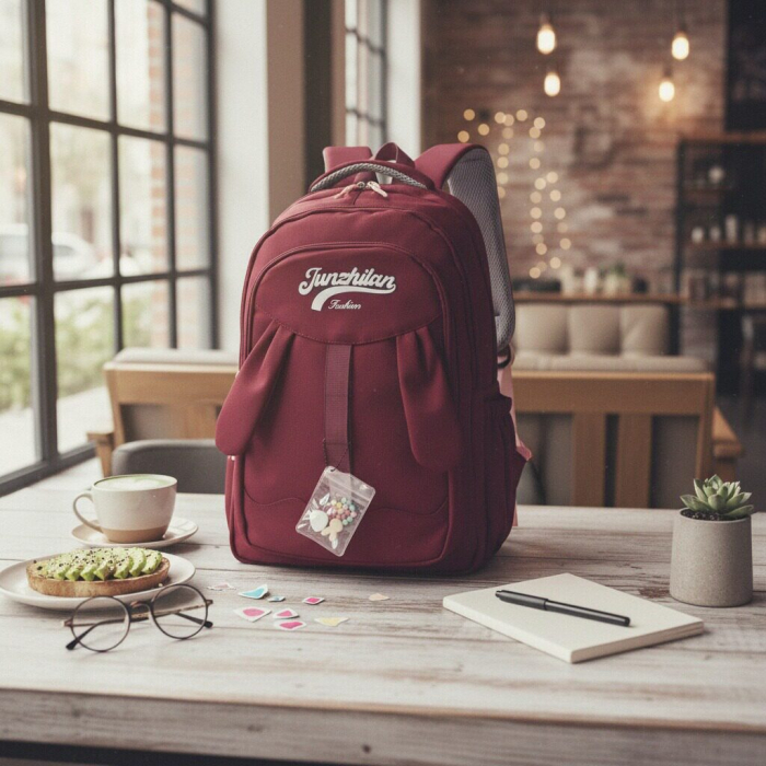 Ghiozdan/rucsac pentru scoala sau calatorii cu atasare la troler ZY-8817visiniu [6]