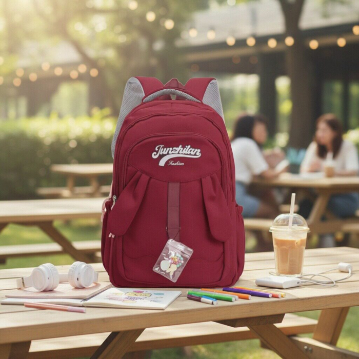 Ghiozdan/rucsac pentru scoala sau calatorii cu atasare la troler ZY-8817visiniu [7]