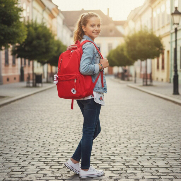 Ghiozdan/rucsac pentru scoala sau calatorii cu atasare la troler ZY-25125rosu [3]