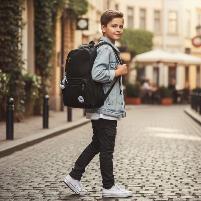 Ghiozdan/rucsac pentru scoala sau calatorii cu atasare la troler ZY-25125negru [11]