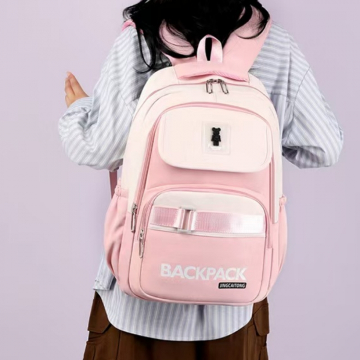 Ghiozdan/rucsac pentru scoala sau calatorii cu atasare la troler ZY-912roz [3]