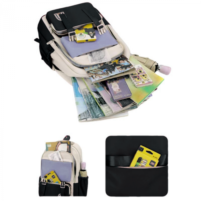Ghiozdan/rucsac pentru scoala sau calatorii cu atasare la troler ZY-928negru [3]