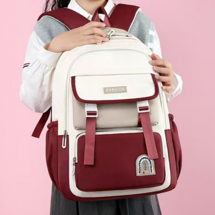 Ghiozdan/rucsac pentru scoala sau calatorii cu atasare la troler ZY-928visiniu [6]