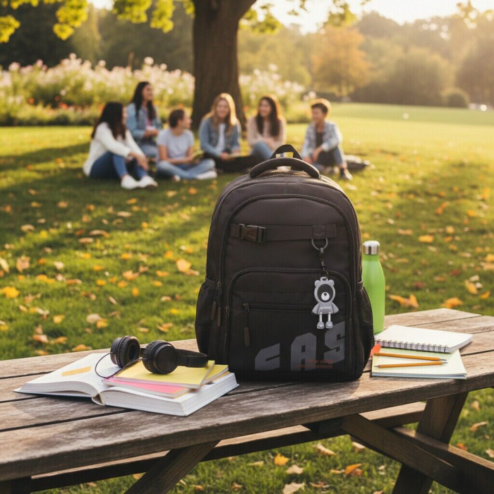 Ghiozdan/rucsac pentru scoala sau calatorii cu atasare la troler ZY-1057negru [4]