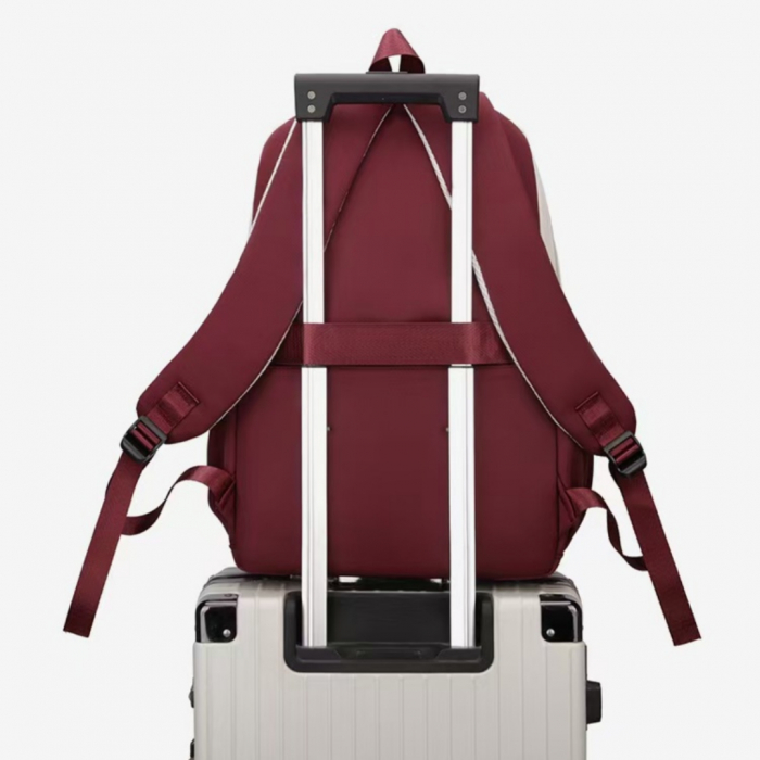 Ghiozdan/rucsac pentru scoala sau calatorii cu atasare la troler ZY-928visiniu [5]