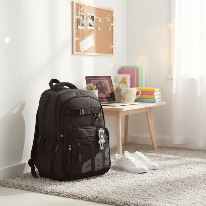 Ghiozdan/rucsac pentru scoala sau calatorii cu atasare la troler ZY-1057negru [3]