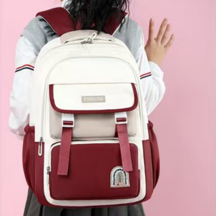 Ghiozdan/rucsac pentru scoala sau calatorii cu atasare la troler ZY-928visiniu [3]