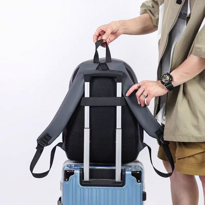 Ghiozdan/rucsac pentru scoala sau calatorii cu atasare la troler ZY-G04gri [5]