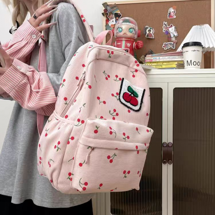 Ghiozdan/rucsac pentru scoala sau calatorii, model Fructe ZY-5501roz [4]