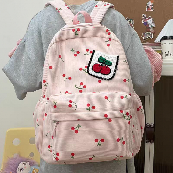 Ghiozdan/rucsac pentru scoala sau calatorii, model Fructe ZY-5501roz [3]