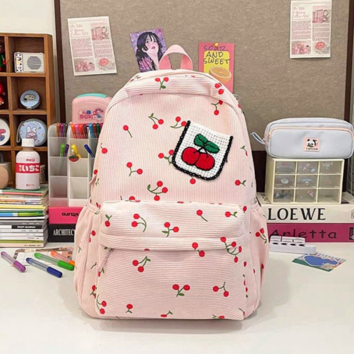 Ghiozdan/rucsac pentru scoala sau calatorii, model Fructe ZY-5501roz [13]