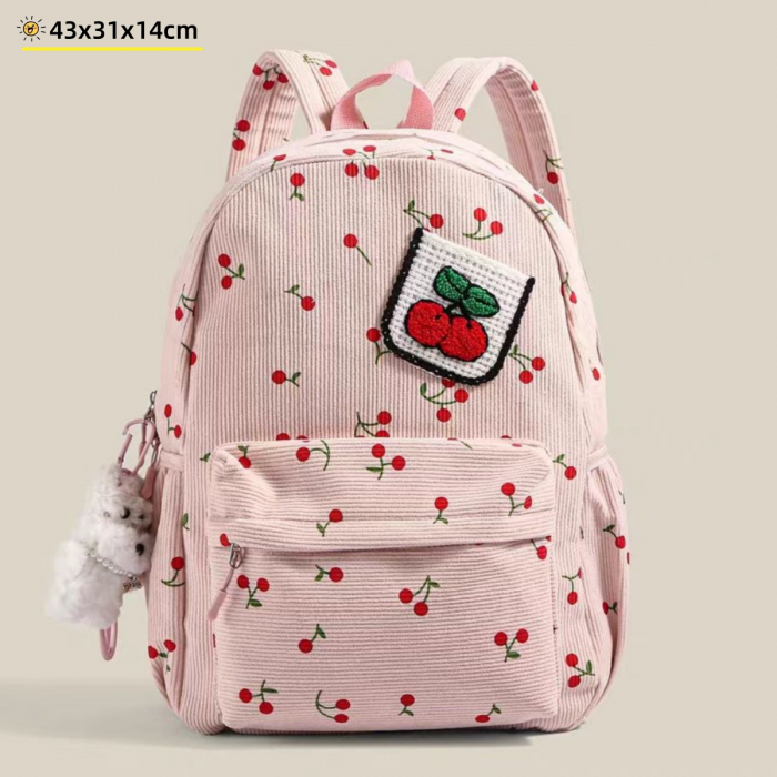 Ghiozdan/rucsac pentru scoala sau calatorii, model Fructe ZY-5501roz [2]