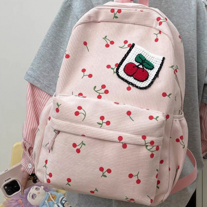 Ghiozdan/rucsac pentru scoala sau calatorii, model Fructe ZY-5501roz [7]