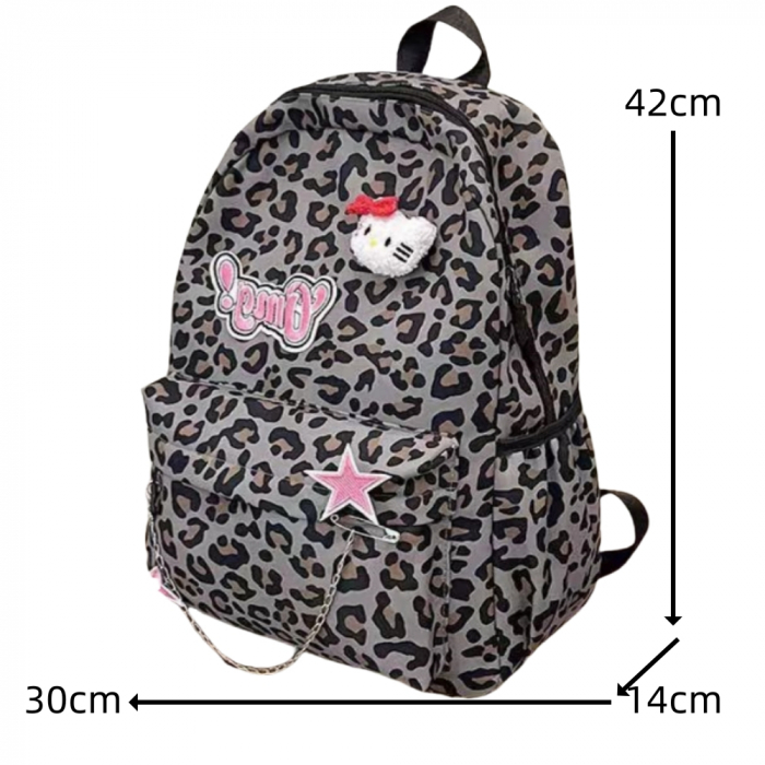 Ghiozdan/rucsac pentru scoala sau calatorii, print Leopard ZY-5503gri [2]