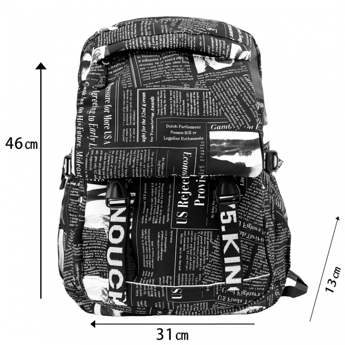 Ghiozdan/rucsac pentru scoala sau calatorii ZY-561negru [2]