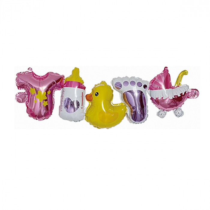 Ghirlanda baloane din folie de aluminiu bebelus fetita 96 x 27 cm LM0725 [1]
