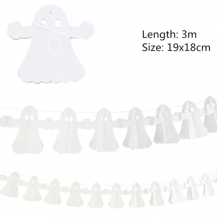 Ghirlanda de Hartie Halloween fantome albe  3m B1-1118-19 [2]