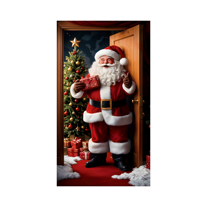 Husa decorativa pentru usa, cu elastic, model Craciun 100 x 220 cm 6220-2537 [2]