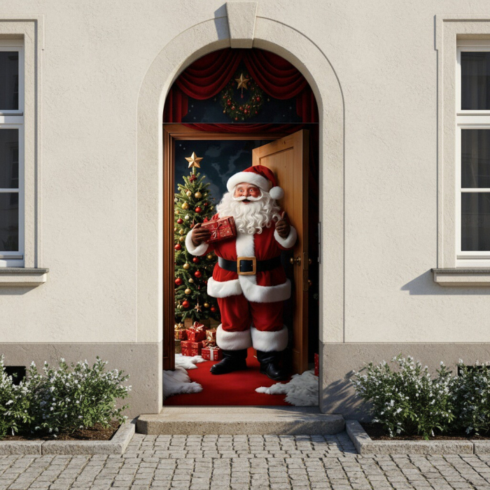 Husa decorativa pentru usa, cu elastic, model Craciun 100 x 220 cm 6220-2537 [5]