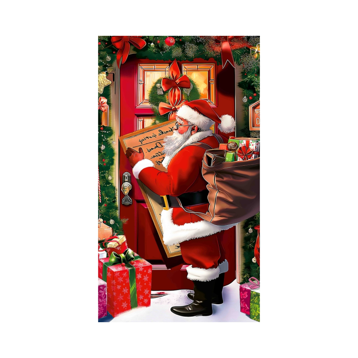 Husa decorativa pentru usa, cu elastic, model Craciun 100 x 220 cm 6220-2538 [2]