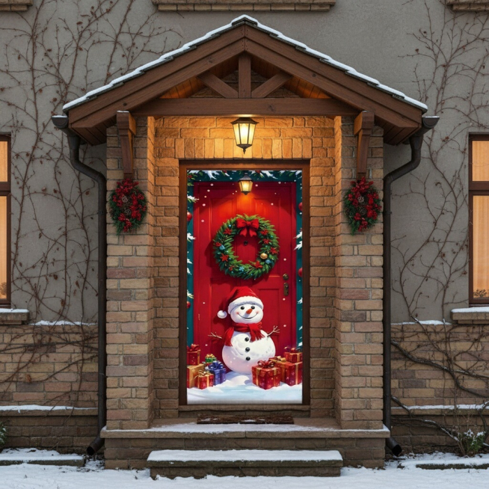 Husa decorativa pentru usa, cu elastic, model Craciun 100 x 220 cm 6220-2540 [3]