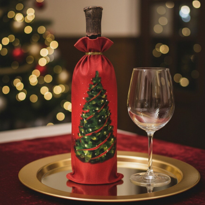 Husa pentru sticla de vin, model Craciun 6220-51B [1]