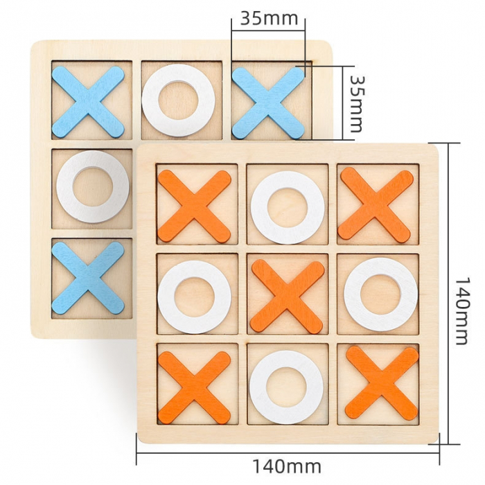 Joc educativ din lemn ' X si 0 ' 14 x 14 cm JCR-Qportocaliu [3]