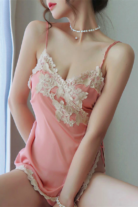 Set lenjerie erotica, top si chiloti tanga CS1009roz [3]