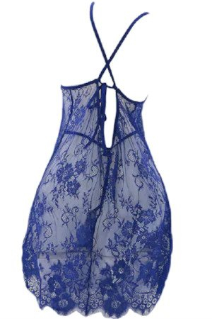 Set lenjerie erotica, rochita si chiloti tanga CS2021albastru [2]