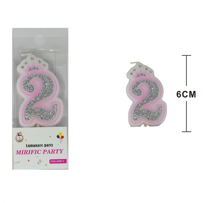 Lumanare aniversara pentru tort 6 cm LZ2061 [2]