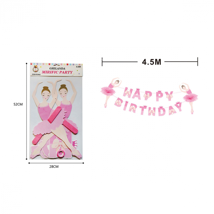Ghirlanda decorativa balerina ' Happy Birthday ' 4.5 m PZ3057 [2]