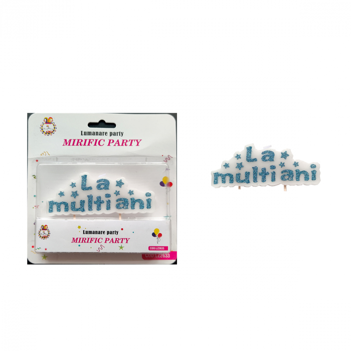 Lumanare aniversara pentru tort cu stelute ' La multi ani ' LZ2633 [2]