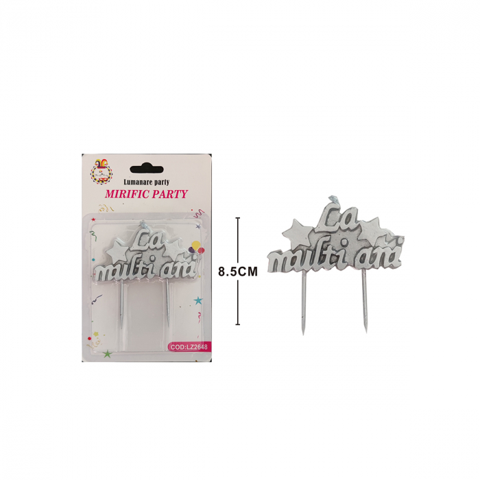 Lumanare aniversara pentru tort ' La multi ani ' 8.5 cm LZ2648 [2]