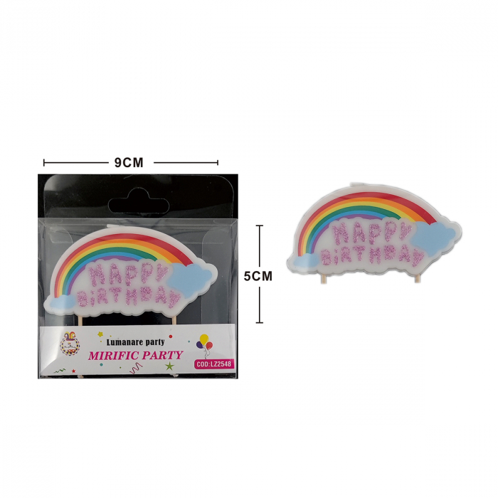 Lumanare aniversara pentru tort ' Happy Birthday ' 9 x 5 cm LZ2548 [2]