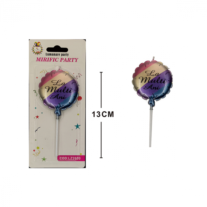 Lumanare aniversara pentru tort ' La Multi Ani ' 13 cm LZ2600 [2]