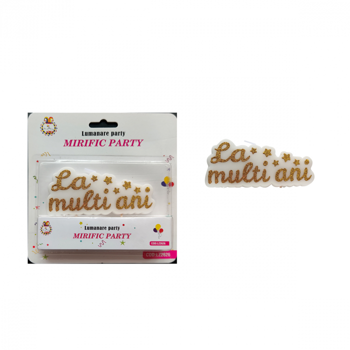 Lumanare aniversara pentru tort ' La multi ani ' LZ2626 [2]