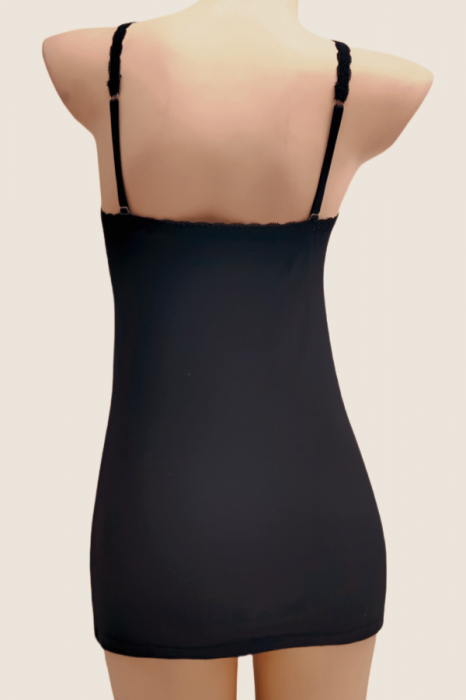 Maiou din bumbac cu insertii dantela 12341negru [3]