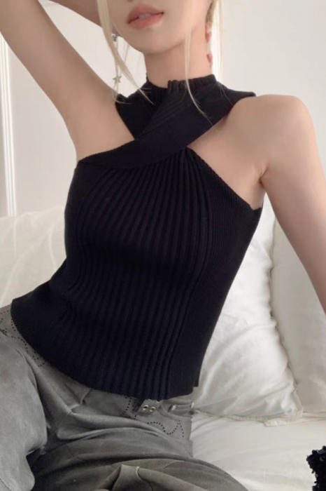 Top din tricot XBX-3511negru [5]