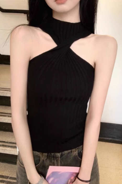 Top din tricot XBX-3511negru [4]