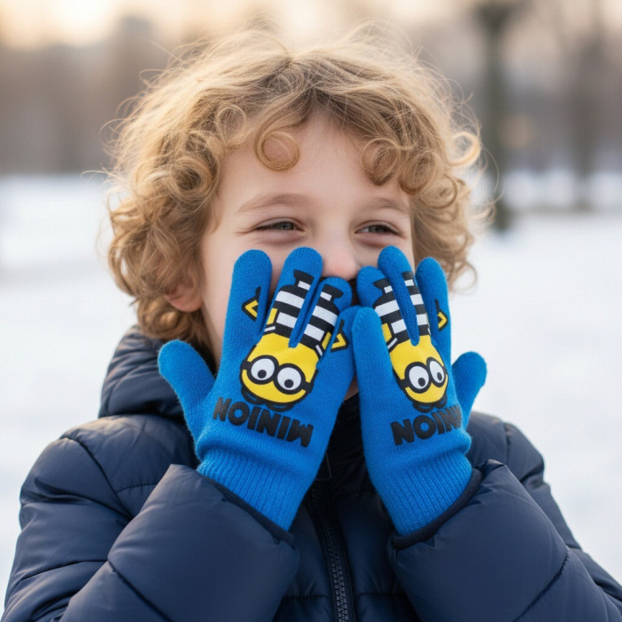 Manusi tricotate „ Minions ” HQ4307albastru [1]