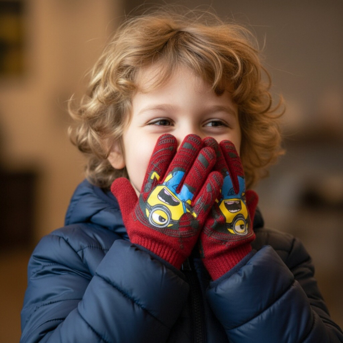 Manusi tricotate „ Minions ” HQ4307visiniu [2]