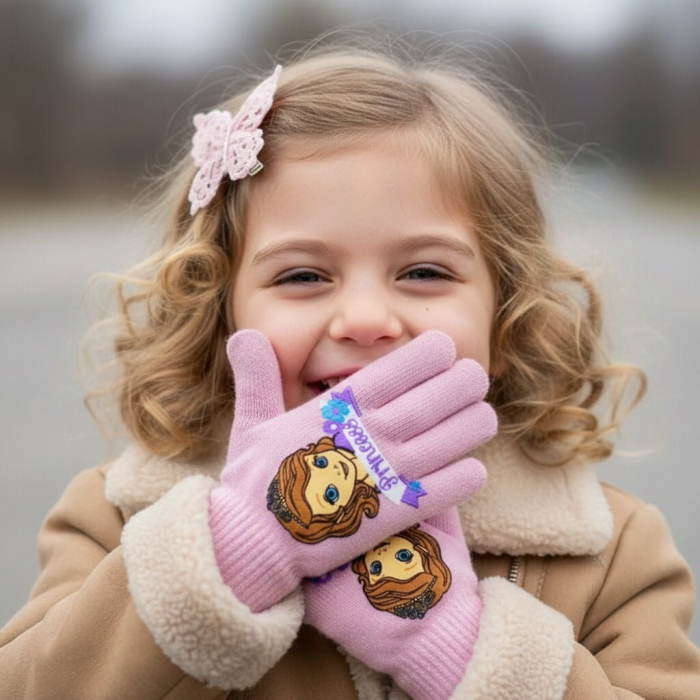 Manusi tricotate „ Sofia ” HO4299roz deschis [2]