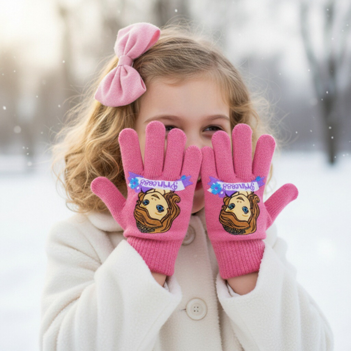 Manusi tricotate „ Sofia ” HO4299roz inchis [1]